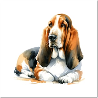 Basset Hound Watercolor Painting - Beautiful Dog Posters and Art